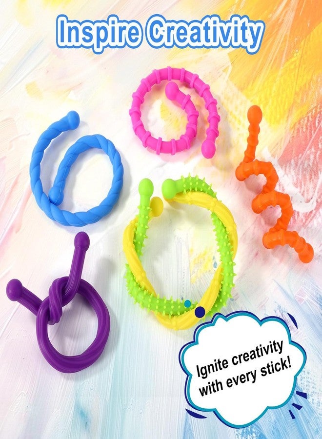 Tendry Fidget Sensory Sticks Toys for Kids Adults, 6PCS Silicone Textured Sensory Anxiety Relief Fidgets for Classroom Prize with Autism ADHD, Calm Down Corner Supplies（3 Yeas+） - Image 3